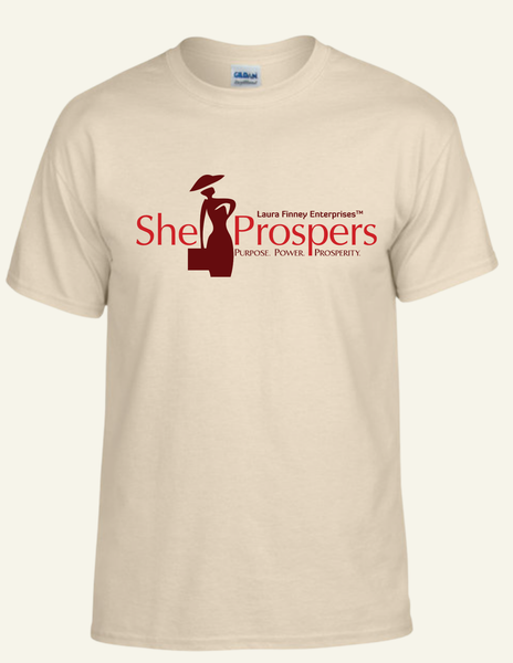 She Prospers Unisex T-Shirt-Tan