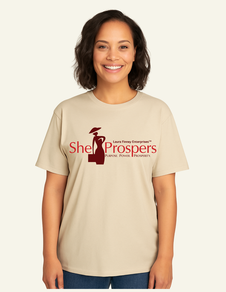 She Prospers Unisex T-Shirt-Tan