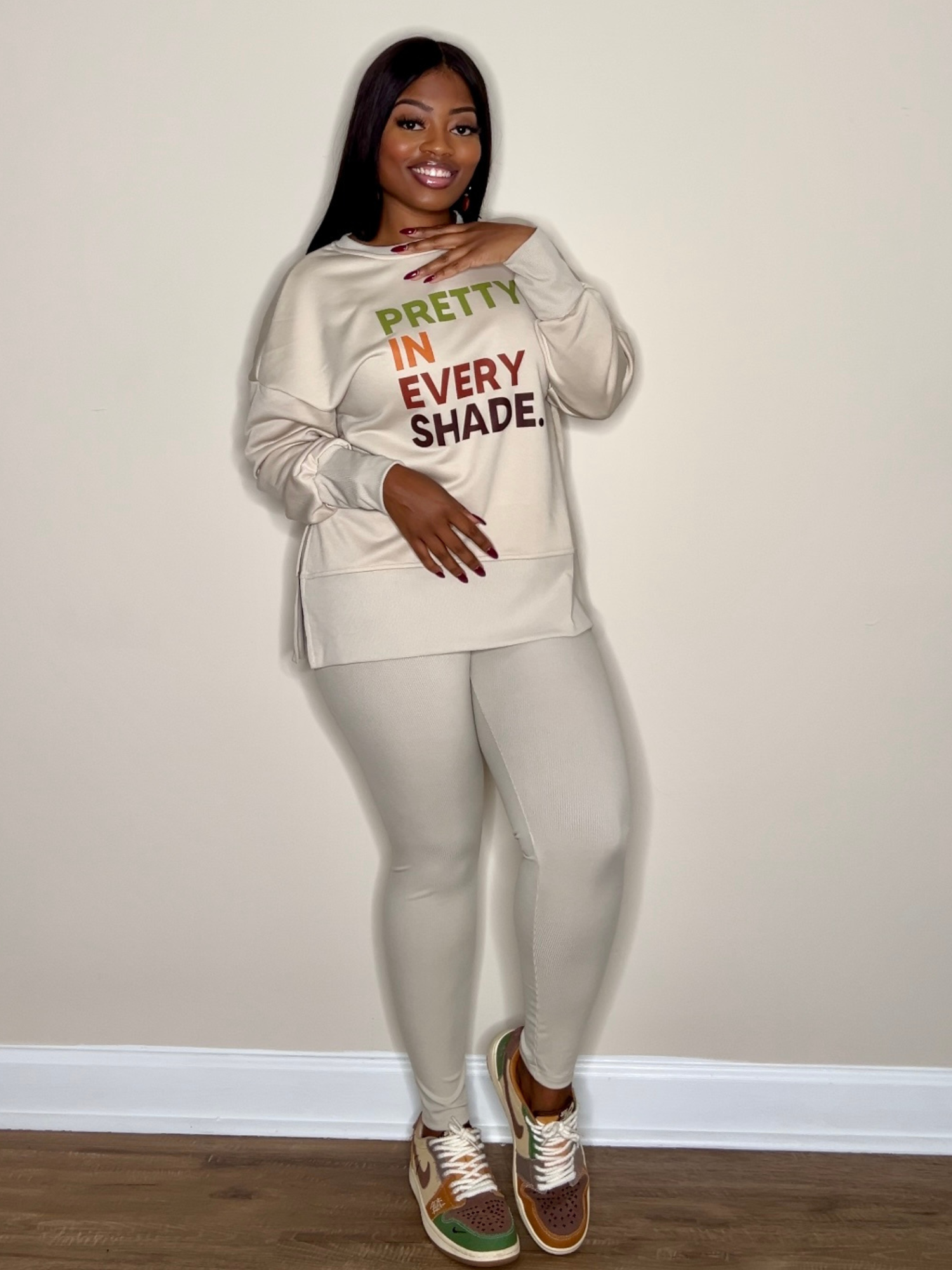 'Pretty In Every Shade' Sweatshirt Set