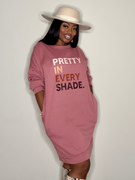 'Pretty In Every Shade' Sweatshirt Dress