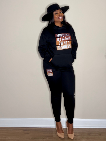 'Minding My Black Owned Business' Hoodie Set