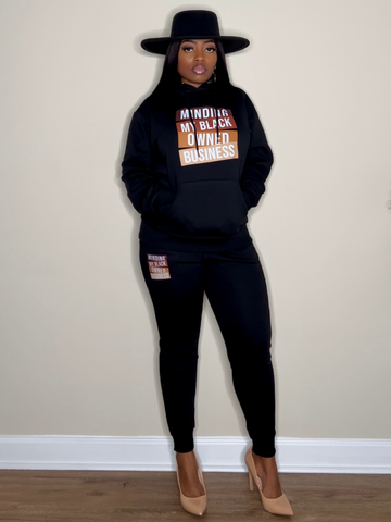 'Minding My Black Owned Business' Hoodie Set