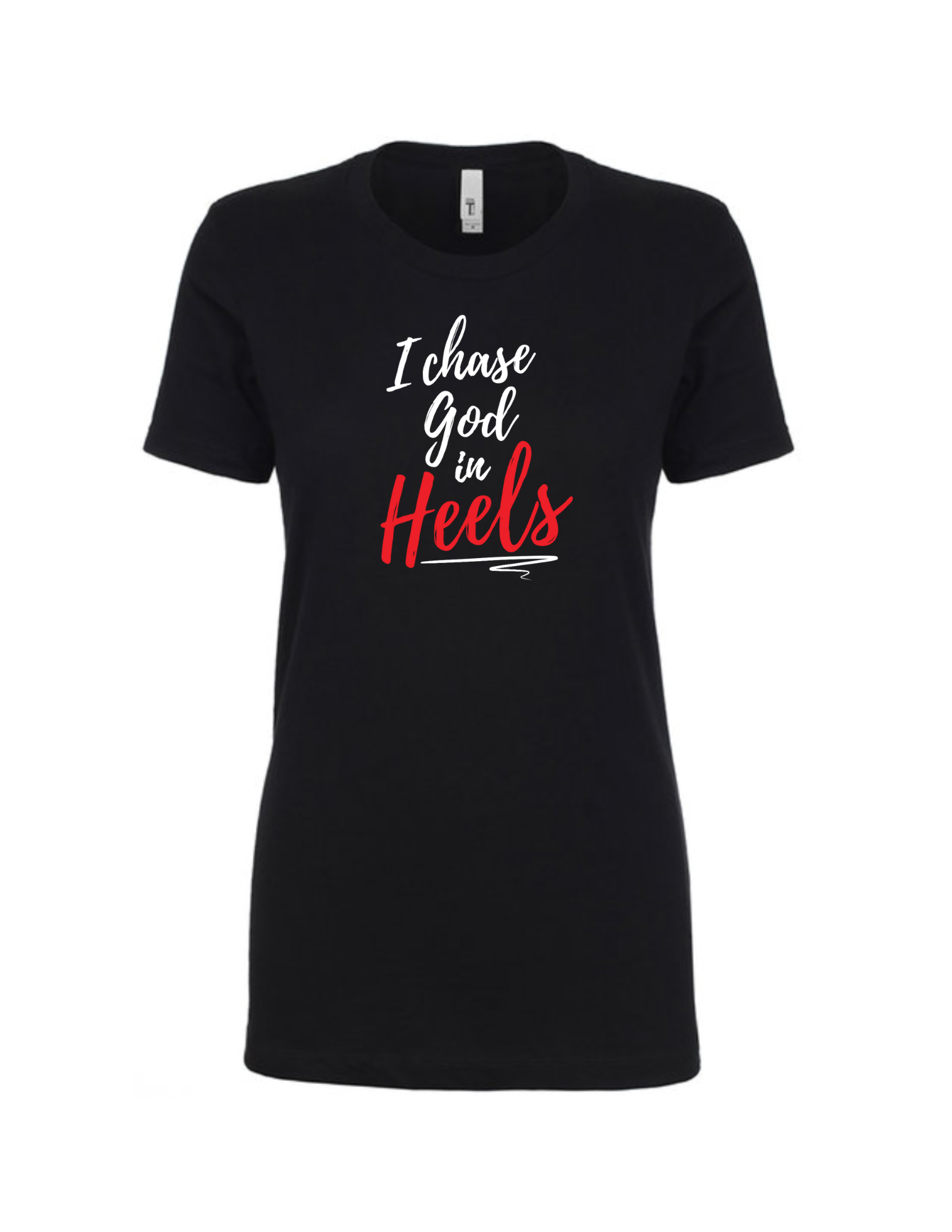 I Chase God In Heels-Black