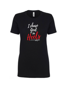 I Chase God In Heels-Black