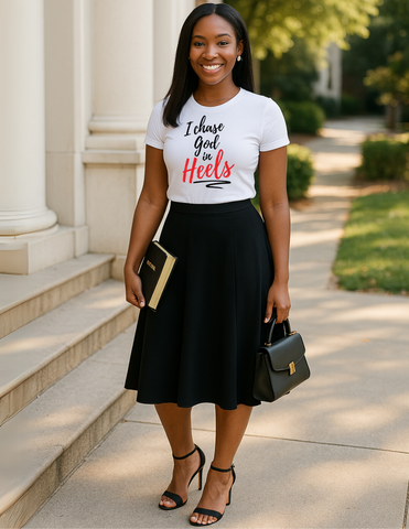 I Chase God In Heels-White