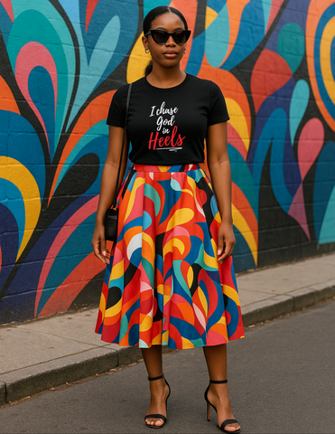I Chase God In Heels-Black