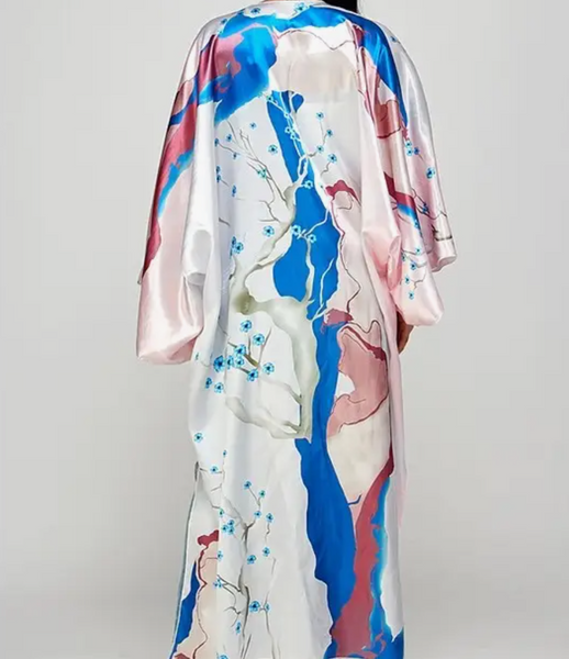 Waterfalls Satin Kimono